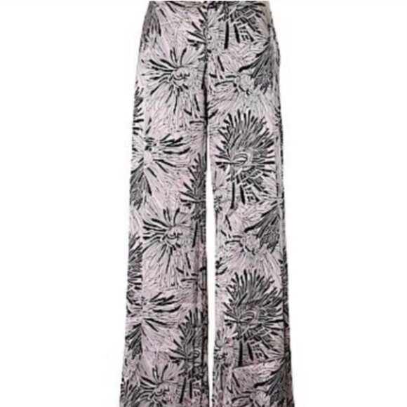 Trina Turk Floral Print Silk Blend Wide Leg Pants Size 8 NWT - Picture 1 of 10